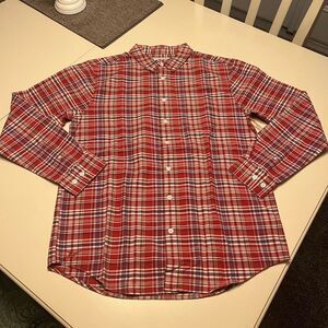 Madda Fella Red & Blue Plaid Cotton Button Down sz M NWOT